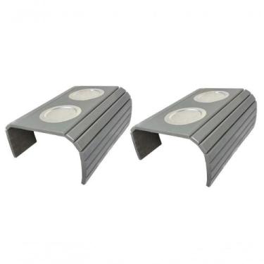 Imagem de Kit 02 Esteira Decorativa Laqueada Sofá Copo Alumínio Cinza - MA SORPR