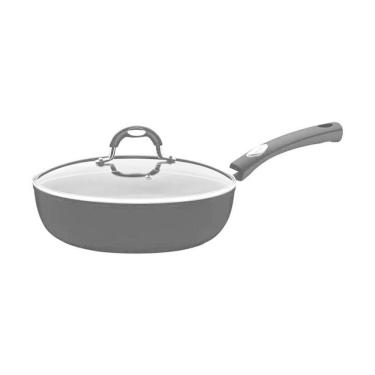 Imagem de Frigideira Funda Tramontina Mônaco Induction Starflon Premium Preto Com Tampa 24cm