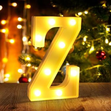 Imagem de Letra A a Z, Letreiro LED Letreiro Letras 26 Alfabeto para Festa Aniversário Nome, Casamento, Decorações de Natal, Letras de Sinal de Nome Personalizadas para Mesa de Centro de Mesa e Decoração de