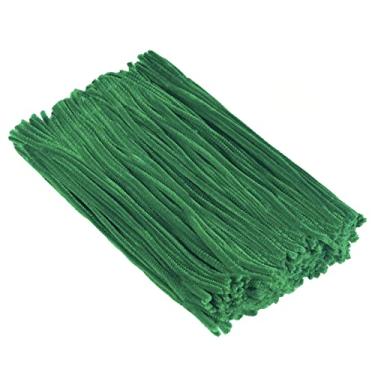 Imagem de Cuttte 300 peças de limpadores de cachimbo, hastes de chenille verde escuro para decorações de artesanato DIY (6 mm x 30 cm)