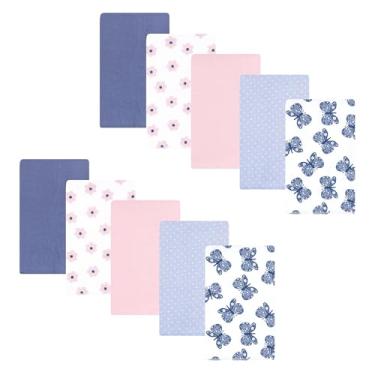 Imagem de Hudson Baby Panos unissex de flanela de algodão para bebê, pacote com 10, linda borboleta, tamanho único