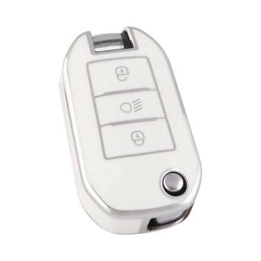 Imagem de Capa De Chave Dobrável Para Carro Peugeot Citroen TPU Para 208 3008 30