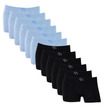Imagem de Kit 12 Cueca Boxer Infantil Lisa Menino Seamless Poliéster - Rafa Pari