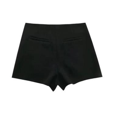 Imagem de Saia Short Assimétrica Feminina Rosa E Preta De Cintura Alta Mini Saia