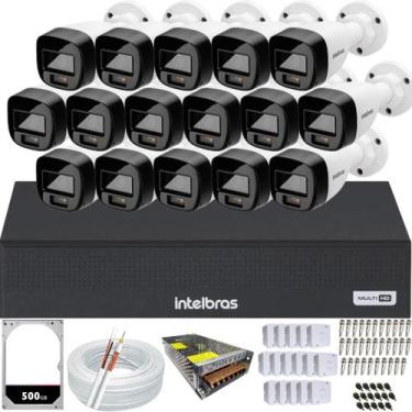 Imagem de Kit 16 Câmeras 1220B Full Color Intelbras Dvr Mhdx 16ch Hd 500GB color