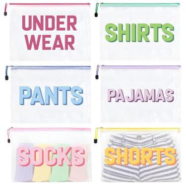 Imagem de Sacos de roupas, 6 peças, transparentes, para embalagem, camisa, viagem, impermeável, organizador, vestuário, calças, camisas, meias, Rainbow Vibes Série A