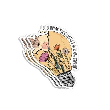 Imagem de (3 peças) Adesivo Break Your Limits and Outgrow Yourself Frases motivacionais Inspirational Growth Mindset Uplifting Vinyl Decalque para Tumbler Laptop Kindle Garrafas de Água Livros Telefone