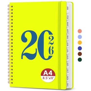 Imagem de Agenda 2026, agenda semanal e mensal, janeiro de 2026 a dezembro de 2026, agenda de calendário de capa dura com abas e bolso interno, material escolar para mulheres e homens - A4 (21,6 cm x 28 cm