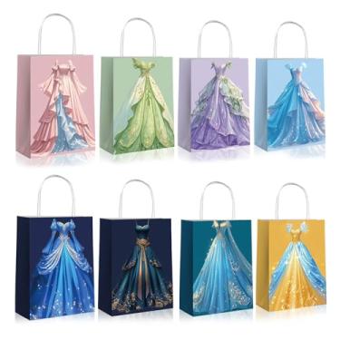 Imagem de Lesnala Sacos de presente de festa de princesa para crianças, festa de aniversário com tema de princesa (colorido)