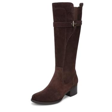 Imagem de Naturalizer Bota feminina Kenna Wide Calf Western, Barra de chocolate marrom camurça, 42
