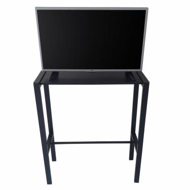 Imagem de Aparador prateleira industrial mônaco mdf preto 80cm