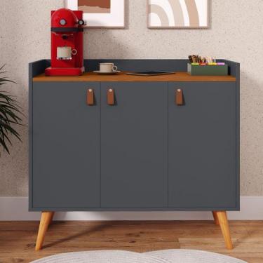 Imagem de Aparador Buffet Retrô Sala De Estar Pés Em Madeira Hall De Entrada Pra