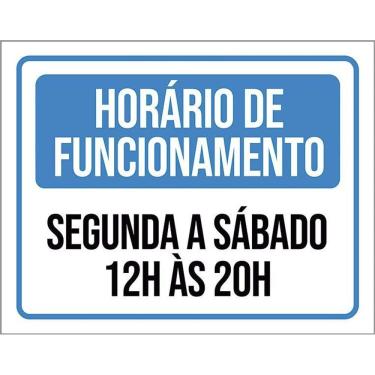 Imagem de Placa De Sinalização - Horário Funcionamento 36X46