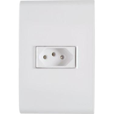 Imagem de Conjunto 4x2 com 1 Tomada 2P+T Tramontina Liz 10 A 250 V Branco