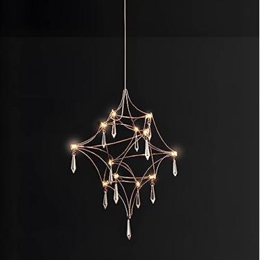 Imagem de Lustre de cristal moderno para hall de entrada, teto alto, dourado, contemporâneo, luz pendente de LED, cromado, luminária suspensa de teto para quarto, sala de estar, sala de jantar, cozinh