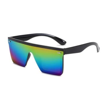 Imagem de Óculos de sol femininos vintage, grandes, sem aro, preto, esportivo (C4)