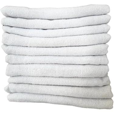 Imagem de Kit 10 Panos de Chão Branco 40x65 cm – Limpeza Pesada, Saco Duplo, Algodão Grosso, Alta Absorção, Ideal para Pisos e Superfícies – Alta Durabilidade e Resistência