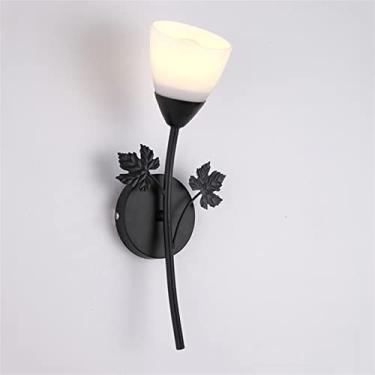 Imagem de Arandela moderna, Norte da Europa Europeia E27 Moderna - Luminária de parede compatível com sala de estar, corredor, varanda, luminária de parede (Noir, E14)