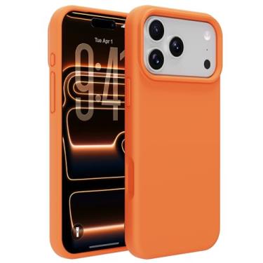 Imagem de EUMADOVE Para capa, capa de silicone premium com [forro de microfibra macio antiarranhões] capa protetora à prova de choque (laranja açúcar, 1 profissional)