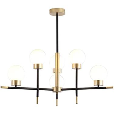 Imagem de Lustre Mid Century Lustre Leite Branco Globo Vidro Pendente Luminária com Hastes Ajustáveis Iluminação Pendurada para Sala de Jantar Quarto Cozinha Sala de Estar Hall de Entrada (Tamanho: 1