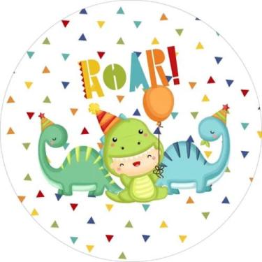 Imagem de Capas Mini Painel Redondo Baby Dinossauro Festa Infantil - NoBrand, Di