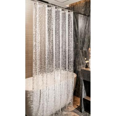 Imagem de Cortina de Box para Banheiro c/ilhós Anti Mofo Resistente PVC 2,00 x 1,80 (Transparente)