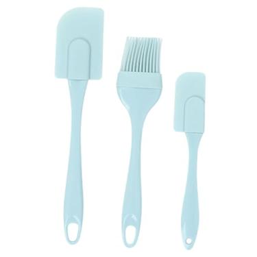 Imagem de ＫＬＫＣＭＳ Conjunto de 3 espátulas para bolo e escovas, utensílios de confeitaria de silicone, fáceis de limpar, reutilizáveis, premium, resistentes ao calor