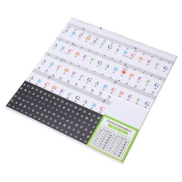 Imagem de Domary Etiqueta Adesiva para Teclado de Piano, Letra Grande, Nota 37 49 54 61 76 88 Teclas, Aplicação Colorida Eletrônica Removível