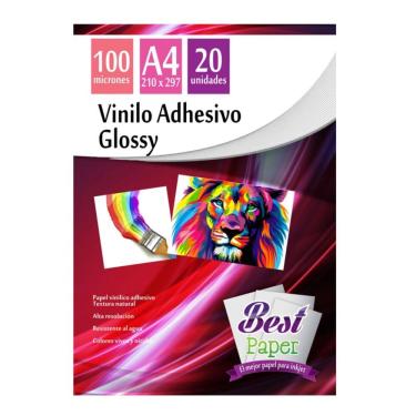Imagem de Papel fotográfico adesivo de vinil A4 128g - 20 folhas