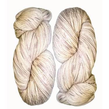 Imagem de Sunny Cat Fio de lã Fusion – Conjunto de 2 novelos de mistura de lã – 100 g/3,5 oz cada – 400 m/435 jardas – Feito na Turquia. Cores naturais tingidas à mão. Fio de peso médio premium para tricô e