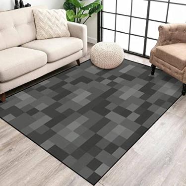 Imagem de Tapete de área sem costura, quadrado, cinza, seixo, macio, antiderrapante, tapete de corredor, tapete de ioga, interior e exterior, decoração de casa para sala de estar, quarto, quarto de crianças