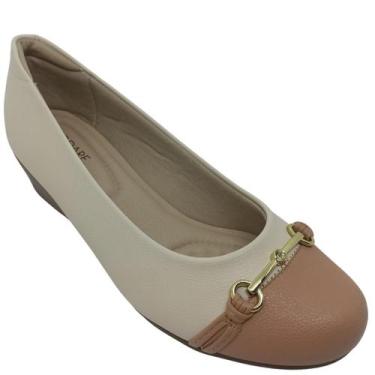 Imagem de Sapato Modare Feminino Casual com Detalhe Dourado, Creme, Nude, 38