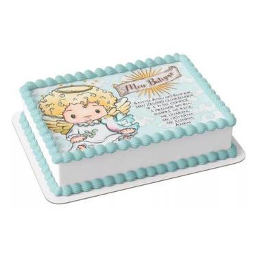 Imagem de Papel arroz para bolo festa comemoração batizado oração santo anjo do 