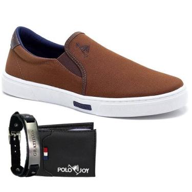 Imagem de Sapatênis Iate Kit Carteira e Pulseira Masculino Dia a Dia - Polo Joy,
