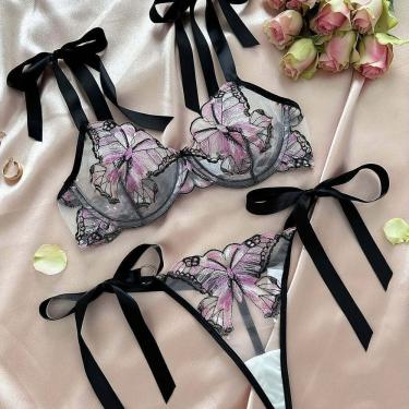 Imagem de Conjunto de Lingerie Borboleta Sutiâ e Calcinha Sexy ElaShopp