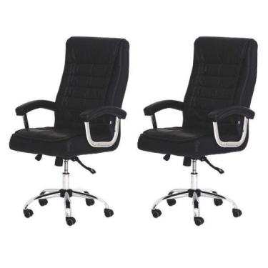 Imagem de Kit 2 Cadeiras de Escritório Presidente Executiva Big em Molas Ensacadas