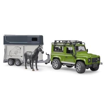 Imagem de Brinquedo Premium - Escala 1:16 - LAND ROVER - Defender com Reboque para Cavalos
