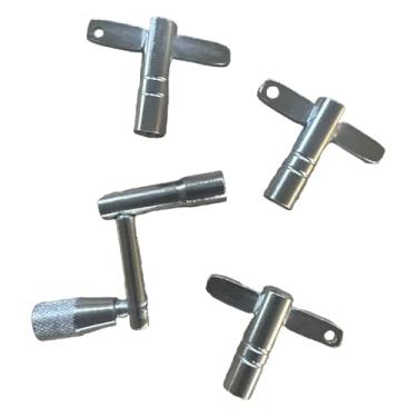 Imagem de Almencla Conjunto de 4 chaves de bateria multifuncionais acessórios de percussão compactos de aço inoxidável kit de afinador de bateria prático multiferramenta