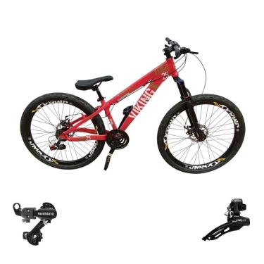Imagem de Bicicleta 26 VikingX T25 24v Freeride Cambios Shimano Indexados Pneu Balão Flame-Unissex