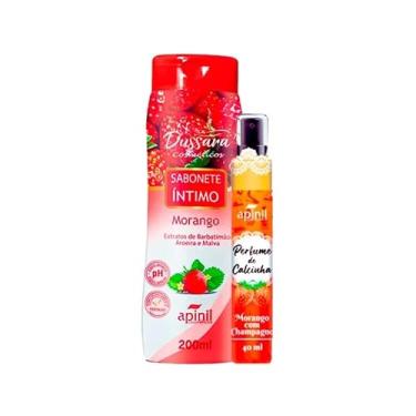 Imagem de Kit Sabonete + Perfume de Calcinha Morango com Champagne anti- odor