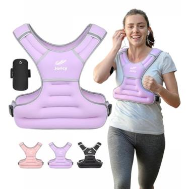 Imagem de Colete pesado feminino masculino 5,4 kg colete feminino com faixa refletiva, coletes para caminhada, corrida, treinamento de força, perda de peso, fitness, halterofilismo, roxo