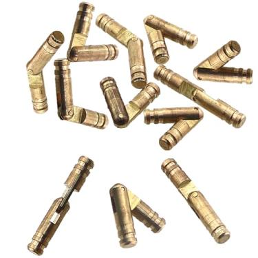 Imagem de KKUANG 12 peças dobradiças cilíndricas de latão 4 x 25 mm dobradiças ocultas estilo balde de cobre puro para caixas de madeira caixas de joias de presente antigas renovação de casa