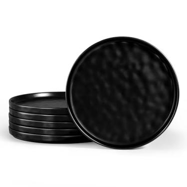 Imagem de LIANYU Conjunto de 6 pratos de sobremesa de cerâmica, pratos de aperitivo de jantar de 19 cm para cozinha e jantar, prato redondo de porcelana para bolo, pão, salada, lanche, micro-ondas e lava-louças