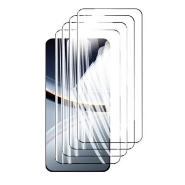 Imagem de 4 protetores de tela para Xiaomi Poco F7, vidro temperado de 6,83" com cristal de alumínio 9H de alta qualidade, capa antirriscos e à prova de impressões digitais (preto)