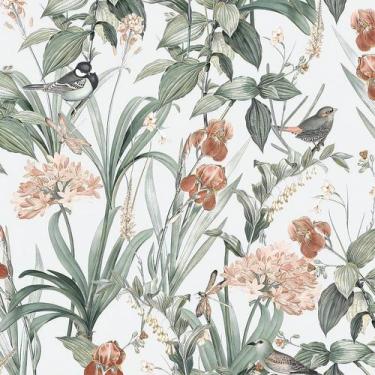 Imagem de Papel de parede Jeweluck Floral Vintage 43cm x 5m Vinil Multicolorido
