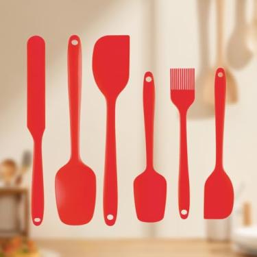 Imagem de Conjunto de espátulas de silicone com 6 espátulas resistentes ao calor, flexível e resistente ao calor