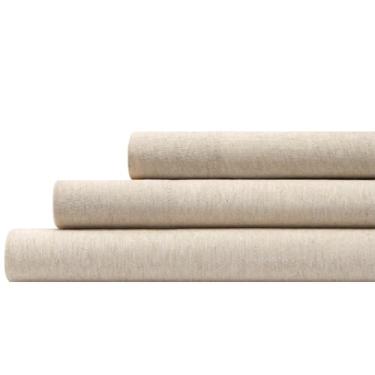 Imagem de Aeropostale Jogo de lençol de malha jersey super macio, lençóis de cama de 3 peças, lençóis de jérsei rico em algodão, serve para colchões de até 43 cm de profundidade, tamanho solteiro, aveia