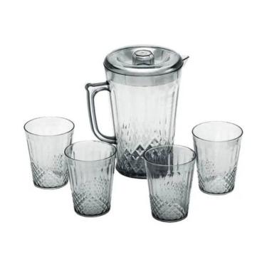 Imagem de Conjunto Jarra De Litros Com 4 Copos De 270Ml Acrílico