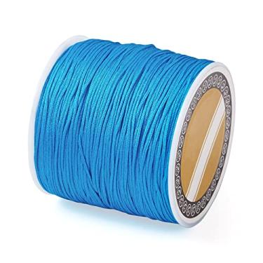 Imagem de 100 m 0,8 mm Nylon Beading Cord Dodger Azul Chinês Nó Rattail Macramê Corda para Fazer Joias Kumihimo Materiais de Embrulho Artesanato DIY