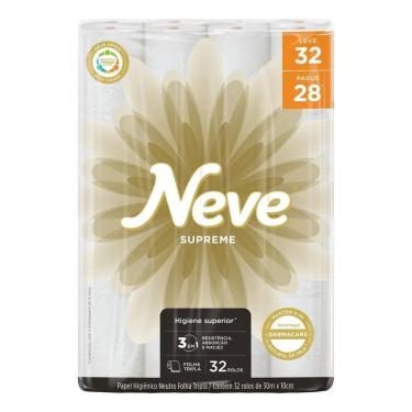 Imagem de 5X Papel Higiênico Neve Supreme Leve 32 Pague 28 - 32 Rolo